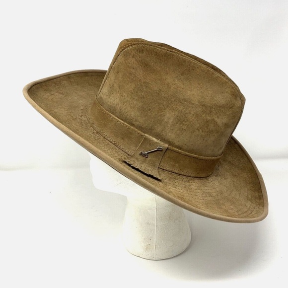 Vintage Men’s Brown Stenson Cowboy Hat w/JBS Branding Iron Hat Pin - Picture 1 of 11